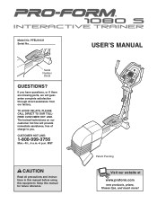 ProForm 1080 S Interactive Trainer Elliptical English Manual