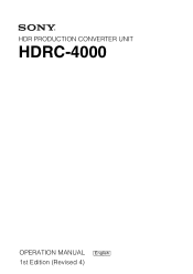 Sony HDRC-4000 Operation Guide