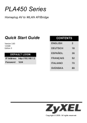 ZyXEL PLA450 v2 Quick Start Guide