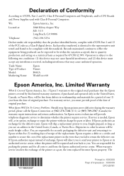 Epson WorkForce 60 Warranty Statement