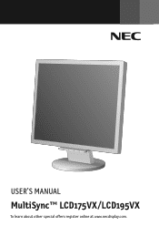 NEC LCD175VX LCD175VX/195VX user's manual