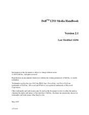 Dell PowerVault 160T LTO2 Dell LTO Media Handbook