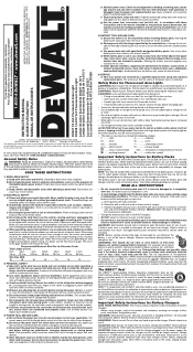Dewalt DC527 Instruction Manual