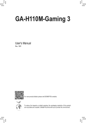 Gigabyte GA-H110M-Gaming 3 User Manual