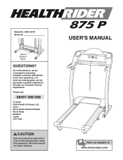 HealthRider 875p Treadmill Uk Manual