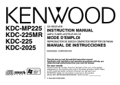 Kenwood KDC MP225 Instruction Manual