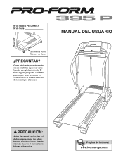 ProForm 395 P Treadmill Spanish Manual