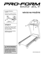 ProForm 600 Zlt Treadmill Sk Manual