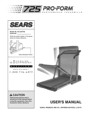 ProForm 725 Treadmill English Manual