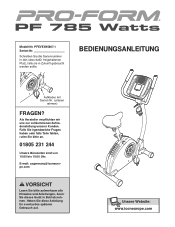 ProForm 785 Watts Bike German Manual