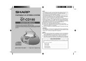 Sharp QT-CD180 QTCD180 Operation Manual