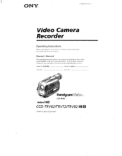 Sony CCD-TRV72 Operating Instructions  (primary manual)