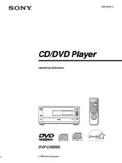 Sony DVP-CX850D Operating Instructions