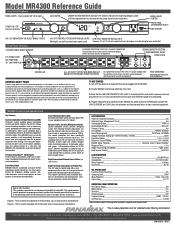 Panamax MR4300 Reference Guide