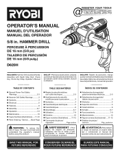 Ryobi D620H D620H Manual (Trilingual)