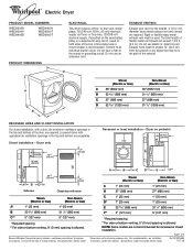 Whirlpool WED9500T Dimension Guide