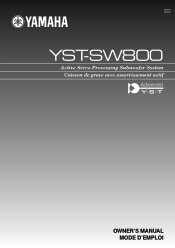 Yamaha YST-SW800 Owner's Manual