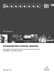 Behringer ULTRAGAIN PRO-8 DIGITAL ADA8000 Manual