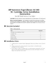 HP Surestore Tape Library Model 10/180 56 Cartridge Array Installation Instructions
