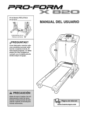 ProForm X 820 Treadmill Spanish Manual