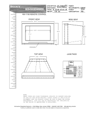 Sony KD-34XBR960N Dimensions Diagram