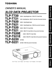 Toshiba TLP-T721U Owners Manual