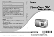 Canon 3508B001 PowerShot D10 Camera User Guide