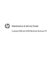 HP 505B Maintenance & Service Guide: Compaq 500B and 505B Minitower Business PC