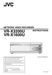 JVC VR-X3200U8TB Instruction Manual