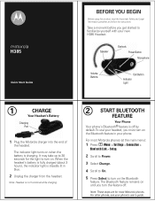 Motorola H385-SILVER Quick Start Guide