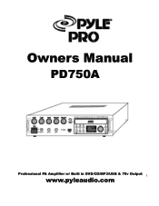 Pyle PD750A PD750A Manual 1