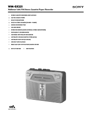 Sony WM-GX221 Marketing Specifications