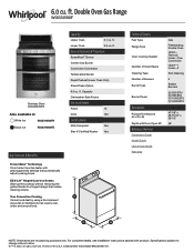 Whirlpool WGG745S0F Specification Sheet