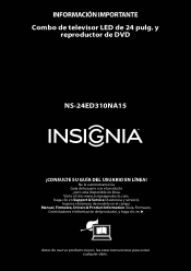 Insignia NS-24ED310NA15 Important Information (Spanish)