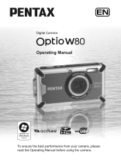 Pentax 17771 Optio W80 - Azure Blue Optio W80 Manual