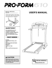 ProForm 610 Treadmill User Manual