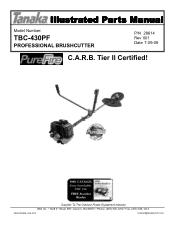Tanaka TBC-430PF Parts List