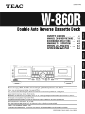 TEAC W-860R Owners Manual