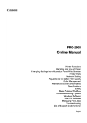 Canon imagePROGRAF PRO-2000 series User Manual