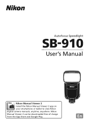 Nikon SB-910 AF Speedlight Users Manual - English
