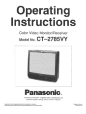 Panasonic CT2785VY CT2785VY User Guide