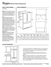 Whirlpool WRF535SMBW Dimension Guide
