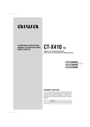 AIWA CT-X410 Operating Instructions