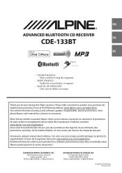 Alpine CDE-133BT Cde-133bt Owner's Manual (french)