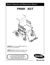 Invacare P9000XDT1818 Owners Manual