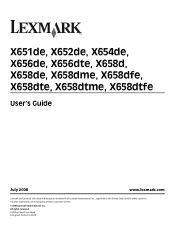 Lexmark X656DE User Guide