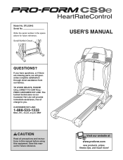 ProForm Cs9e Treadmill English Manual