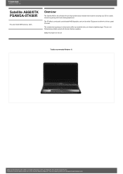 Toshiba Satellite A660 PSAW3A-0TK00R Detailed Specs for Satellite A660 PSAW3A-0TK00R AU/NZ; English