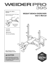 Weider Pro 395 B Bench English Manual