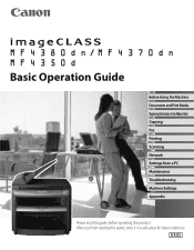 Canon imageCLASS MF4370dn imageCLASS MF4380dn/MF4370dn/MF4350d Basic Operation Guide